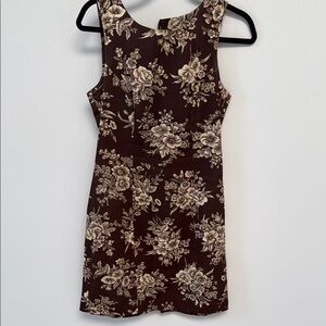 Moda Brown Sheath Mini Dress Scoop Neck Sleeveless